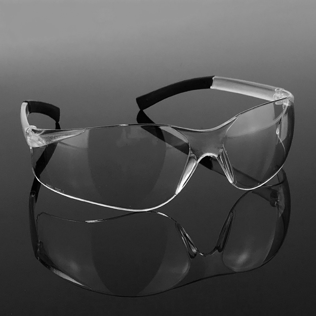 Clear Lens Safety Glasses Front Side View for Eye Protection
