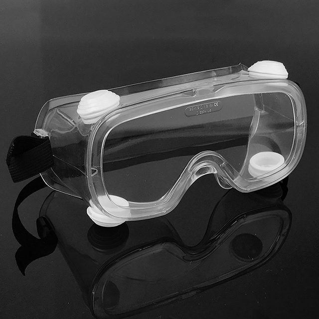 Protective Safety Goggles Front Side View with Clear Lens