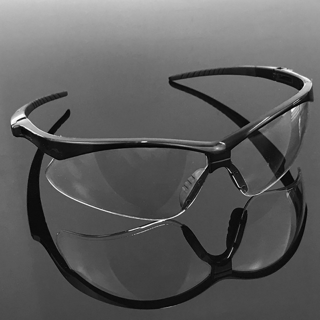 Clear Lens Safety Glasses Front Side View for Eye Protection