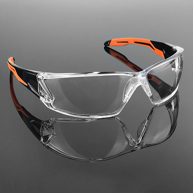 Clear Lens Safety Glasses Front Side View for Eye Protection