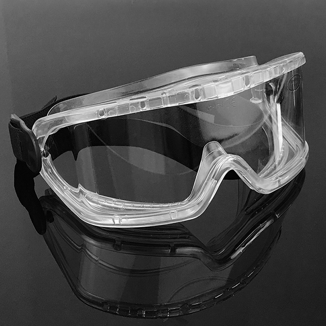 Protective Safety Goggles Side Front View with Clear Lens
